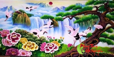 Tranh gạch 3d phong thủy tùng hạc - CM432