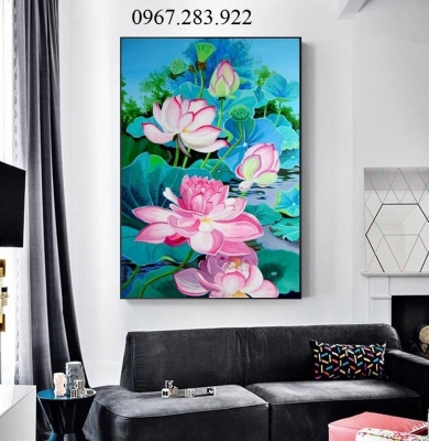 Tranh gạch- Tranh hoa sen
