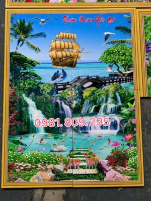 Tranh gạch cảnh thuyền buồm Hn8832