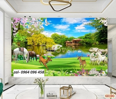 Tranh gạch 3d ốp tường phong ảnh - phong thủy - 577CSS
