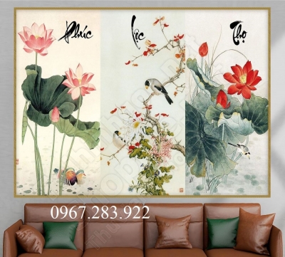 Tranh 3D- Tranh gạch Phúc Lộc Thọ
