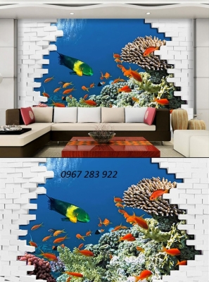 Tranh trang trí tường gạch men phủ UV
