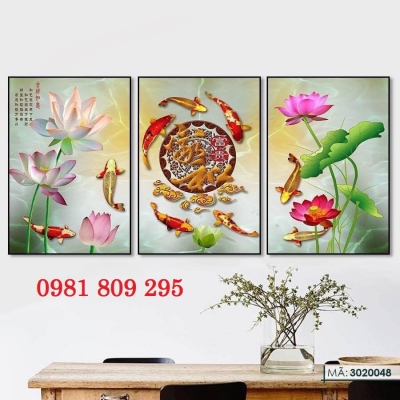 Tranh 3d hoa sen , tranh gạch 3d hoa sen