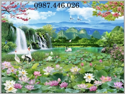 Gạch tranh thác nước phòng khách
