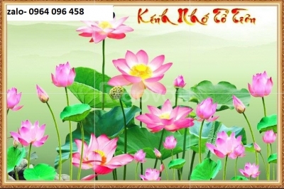 Tranh gạch 3d ốp tường tranh hoa sen - SZZX3