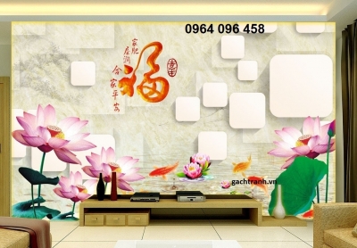 Tranh gạch 3d ốp tường phòng khách - JCX32