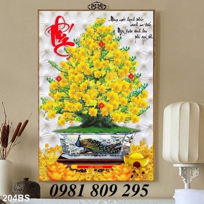 Tranh hoa mai - tranh gạch 3d ốp cánh gà