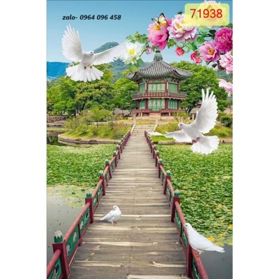 Tranh gạch 3d lát sảnh hiên nhà - NCB433
