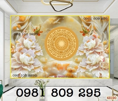 Gạch tranh 3d ốp tường hoa mẫu đơn HO8365