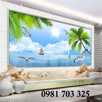 Tranh gạch men 3D phong cảnh biển