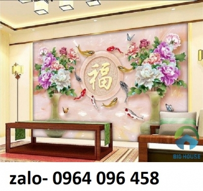 Tranh gạch 3d phong thủy phòng khách - DCVBB9
