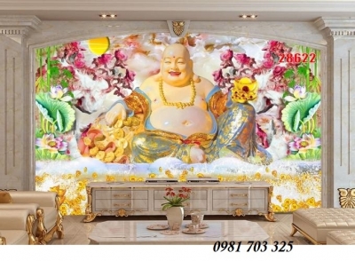 Gạch tranh 3D- tranh phật di lặc