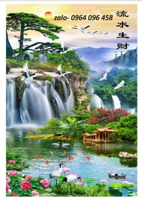 Tranh gạch 3d phong cảnh sơn thủy hữu tình - SMN66