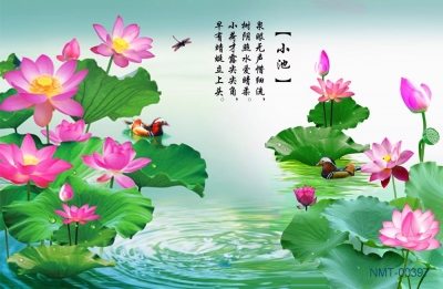 tranh gạch ốp tường 3d mẫu hoa sen - SMV33