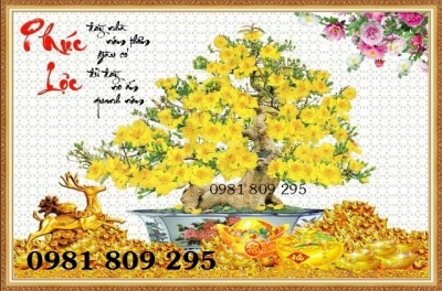 Tranh 3d hoa mai - tranh gạch mren