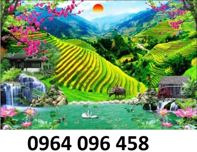 Tranh gạch 3d ruộng bậc thang - SXV887