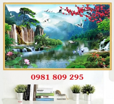 Gạch tường phong cảnh thác nước ốp tường  GP76