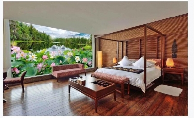 Tranh gạch men 3D - tranh hoa sen