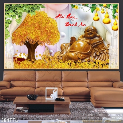 Tranh gạch tài lộc phong thủy 3d