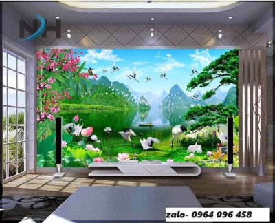 Tranh gạch 3d phong cảnh đồng quê - NXC43