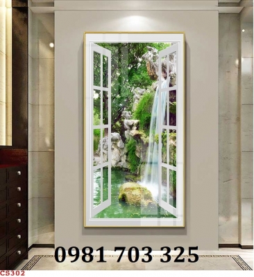 Tranh gạch 3D cửa sổ