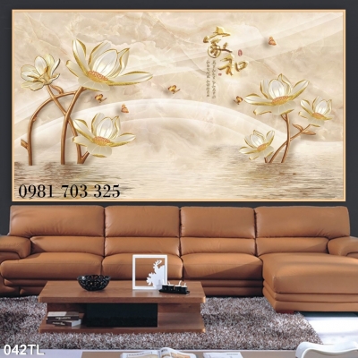 Tranh gạch hoa trang trí đẹp 3D