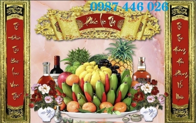 Tranh gạch men phòng thờ HP9244