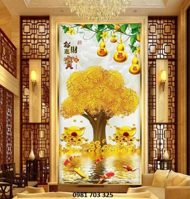 tranh khổ đứng- tranh gạch men 3D