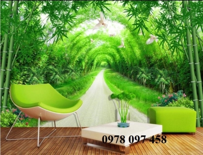 Tranh gạch rừng tre trúc