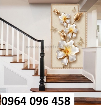 Tranh 3d - tranh gạch 3d ốp tường cầu thang - 9854CN
