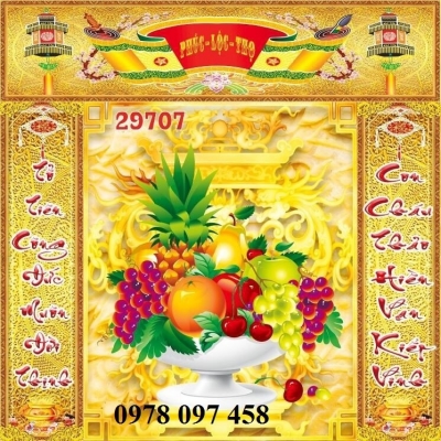 Gạch tranh 3D ốp phòng thờ gia tiên