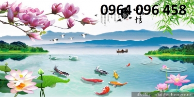 Tranh gạch men 3d cá chép - CVNN9