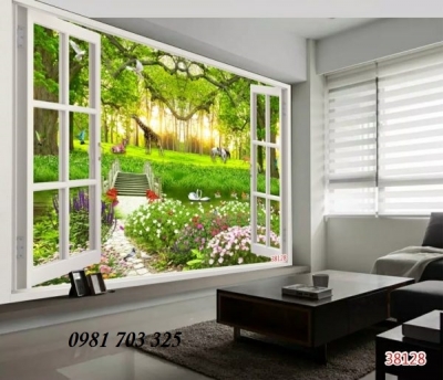 Tranh gạch cửa sổ 3D
