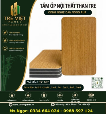 Tấm ốp than tre vân gỗ TRE VIỆT PANEL