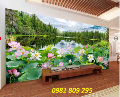 gạch tranh 3d treo tường mẫu thác nước
