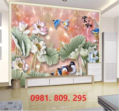 Tranh , gạch cao cấp 3d hoa sen HN939