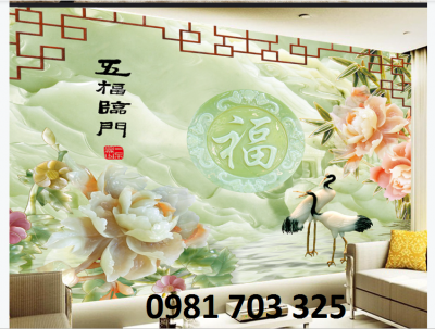 Tranh gạch 3D chim hạc- gạch tranh trang trí