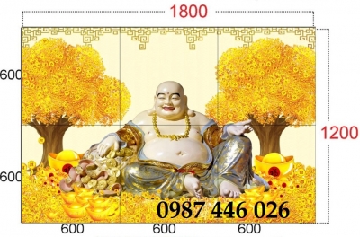 Gạch 3d tranh gạch cây tiền vàng HP27