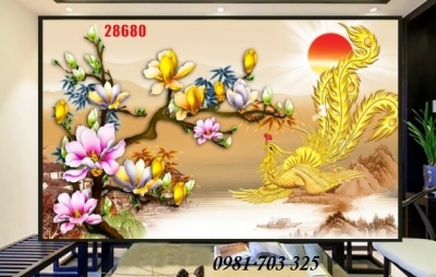 tranh gạch phong thủy- tranh rồng phượng