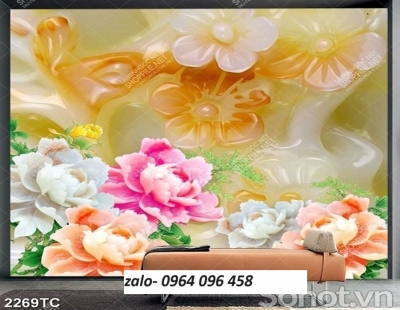 Tranh gạch trang trí phòng khách 3d - MXV43