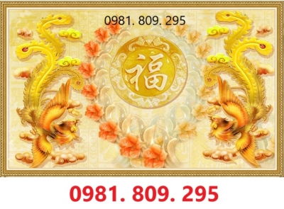 Tranh gạch ốp tường rồng phượng