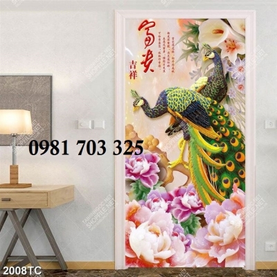 Tranh gạch men hoa mẫu đơn phong thủy ốp tường