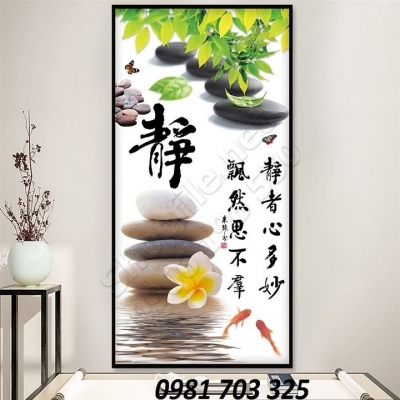 Gạch tranh khổ đứng 3D trang trí