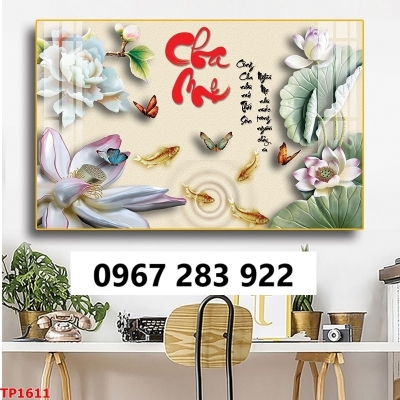 Tranh gạch thư pháp ốp 3d