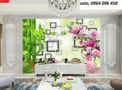 Tranh cá - tranh gạch 3d đàn cá - BV55