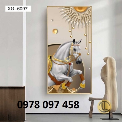 Tranh gạch men họa tiết mã đáo thành công