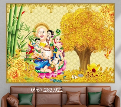 Tranh 3D- Tranh Phật Di Lặc
