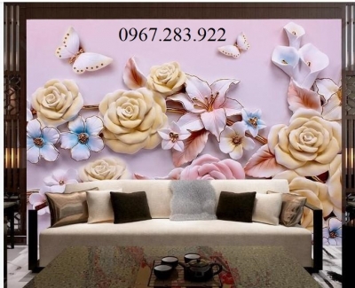 Gạch ốp tường hoa trang  trí