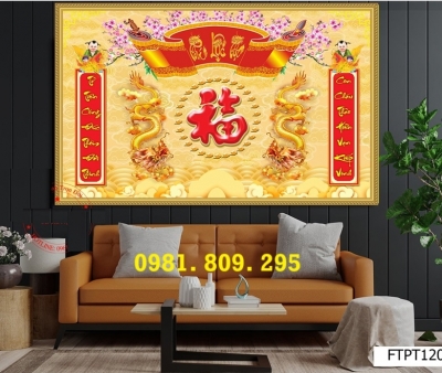 Tranh 3d , gạch tranh ban thờ Hn8838