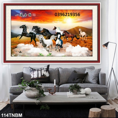 Gạch tranh ngựa mã đáo 3D trang trí